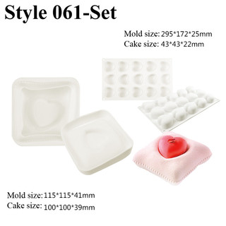 Silicon Hình Trái Tim Khuôn Bánh Sô Cô La Mousse Món Tráng Miệng Cưới Lễ Tình Nhân Tiếp Liệu Khuôn Bánh