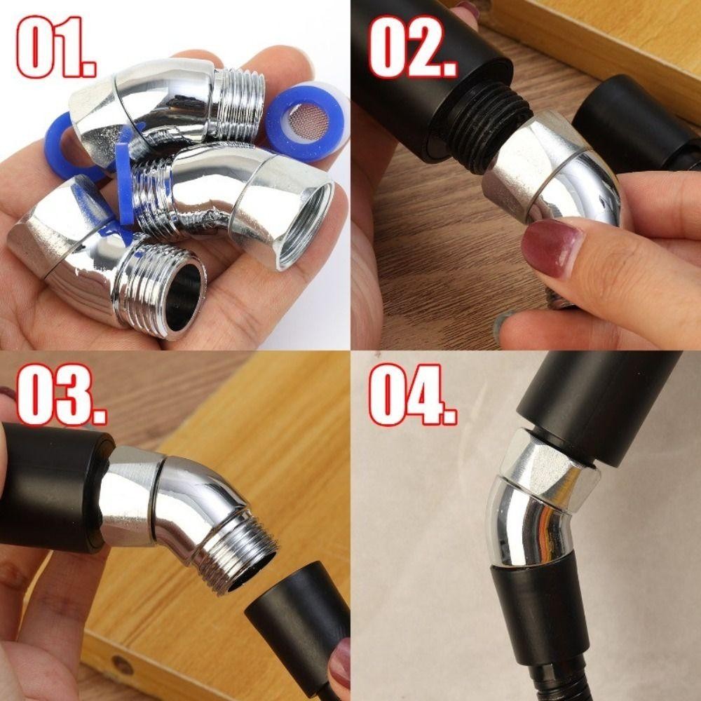 Bộ điều chỉnh góc vòi hoa sen GOODH, Bộ điều khiển góc vòi hoa sen khuỷu tay 135 độ 1 / 2 inch, Bộ chuyển đổi khuỷu tay vòi hoa sen đa năng cầm tay