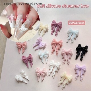 [savemoneyeveryday] 30 Chiếc Ruy Băng Đầy Màu Sắc Nơ Móng Tay Quyến Rũ Ruy Băng Thiết Kế Dây Buộc Phụ Kiện Móng Tay Nhựa 3D Móng Tay Nghệ Thuật Trang Trí Cung Cấp Phụ Kiện [vn]