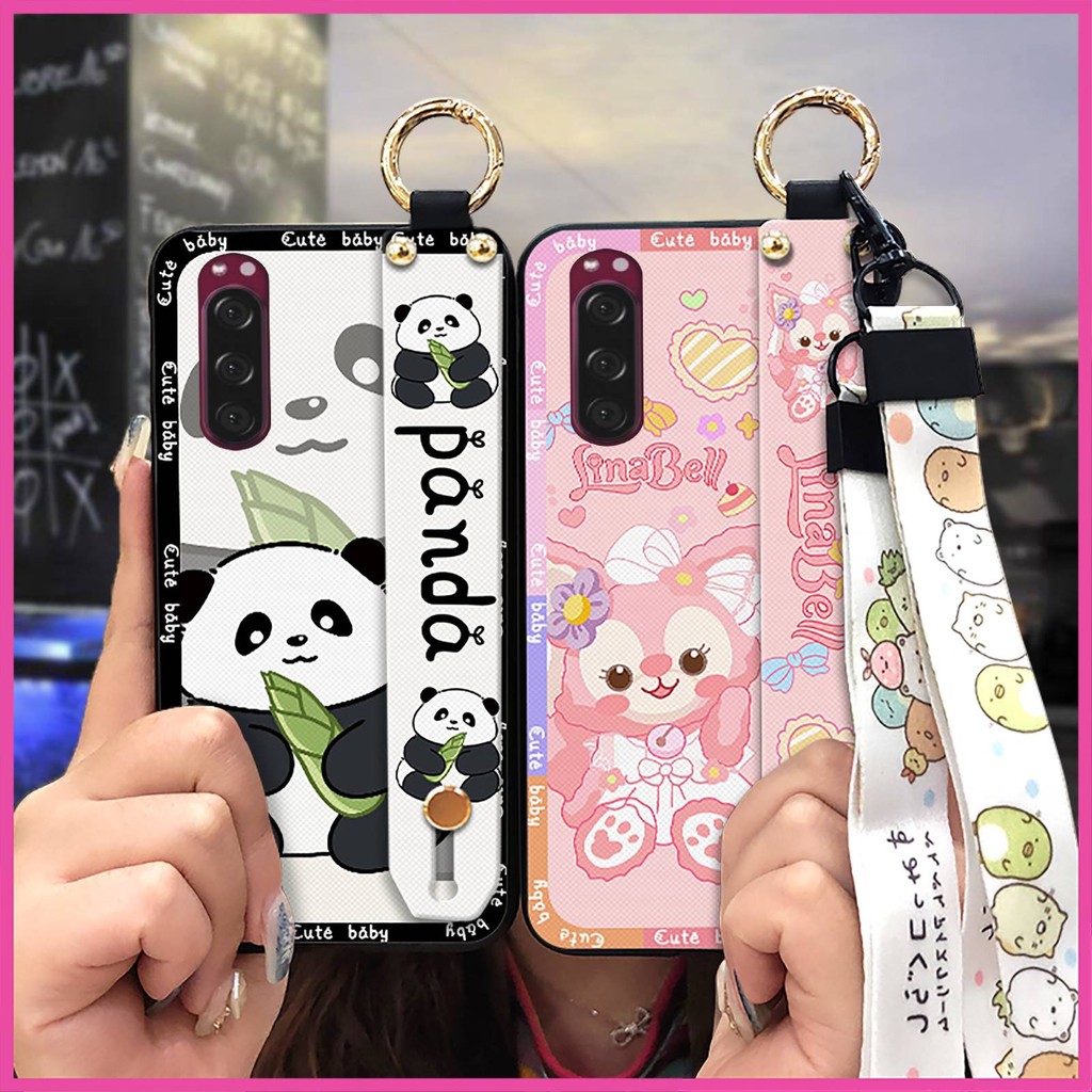 Ốp Điện Thoại Chống Va Đập Ốp Lưng Điện Thoại Sony Xperia 5 / XZ5 Silicone Cá Tính Điện Thoại Di Động Tay Bền Chống Thấm Nước Dây Đeo Cổ Tay Màu Trơn Chống Bụi Vỏ Điện Thoại Di Động Chống Sốc Đơn Giản