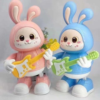 Đồ Chơi Thỏ Nhảy Múa Đánh Đàn Guitar Có Đèn, Nhạc Di Chuyển Vui Nhộn – Quà Tặng An Toàn Cho Bé Trai, Bé Gái