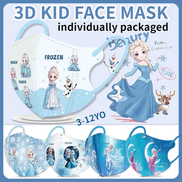 Mặt nạ trẻ em 3D Ice And Snow Elsa Phim hoạt hình Mặt nạ trẻ em Bao bì độc lập 10 / 50 chiếc Mặt nạ trẻ em màu 3PLY