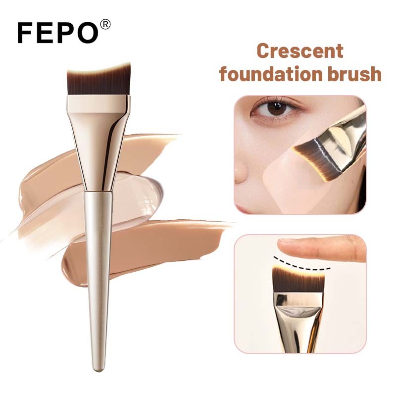 Bàn chải nền siêu mỏng chuyên nghiệp FEPO, tóc rộng, bàn chải đường viền mặt, bàn chải đường viền phẳng, nền kem hỗn hợp