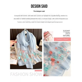 Thêu Mô Phỏng Khăn Lụa Nữ Xuân Thu Tất Cả Trận Đấu Thêu Gạc Khăn Thanh Lịch Phù Hợp Với Mỏng Phong Cách Trang Trí Khăn Dài