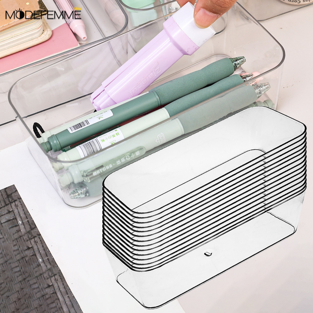 [Trang chủ] Hộp đựng đồ PET lồng vào nhau với ngăn có thể tùy chỉnh, Hộp sắp xếp bền trong suốt, Giải pháp gia đình dễ dàng làm sạch và xếp chồng lên nhau