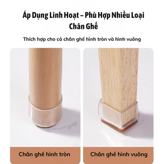 Bộ 4 Bọc Chân Bàn Ghế Bunnies House Silicon Chống Trầy, Đế Nỉ Chống Trượt, Êm Ái