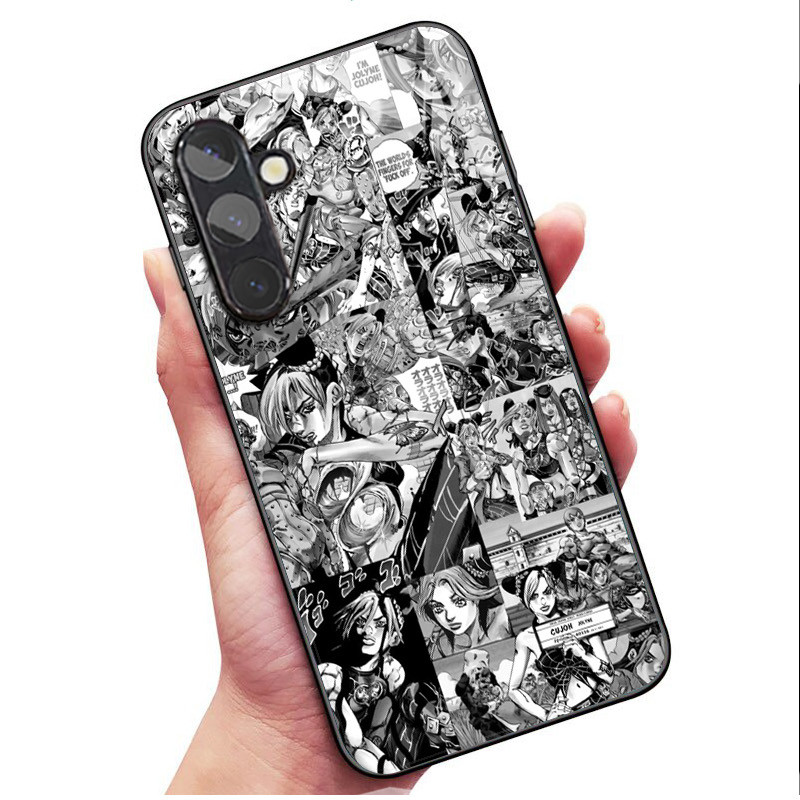 Ốp điện thoại thủy tinh Jojo Bizarre Adventure 09 cho Samsung Galaxy S9 Plus S10 S10e S20 FE S20 Plus S21 S22 S23 S24 Ultra S25