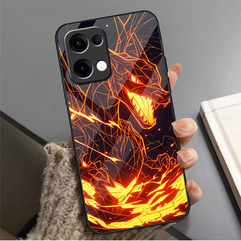Ốp Điện Thoại Thủy Tinh pokemon 06 Cho Oppo A54 A74 4G A79 5G A94 A3X Reno 11 12 13 11F 12F 13F 10 8 Cover