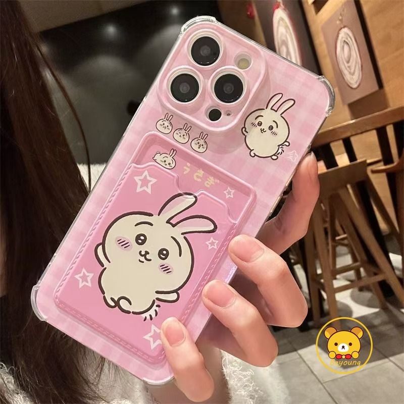 Vỏ Ví Chiikawa Hoạt Hình Cho iPhone 16E 16 Pro Max 15 14 Plus 13 12 Mini 11 Pro Max X XR XS Max 8 7 6 6s Plus SE2 SE3 Vỏ Điện Thoại Dễ Thương Đựng Thẻ Cặp Đôi Vỏ Mềm Chống Rơi