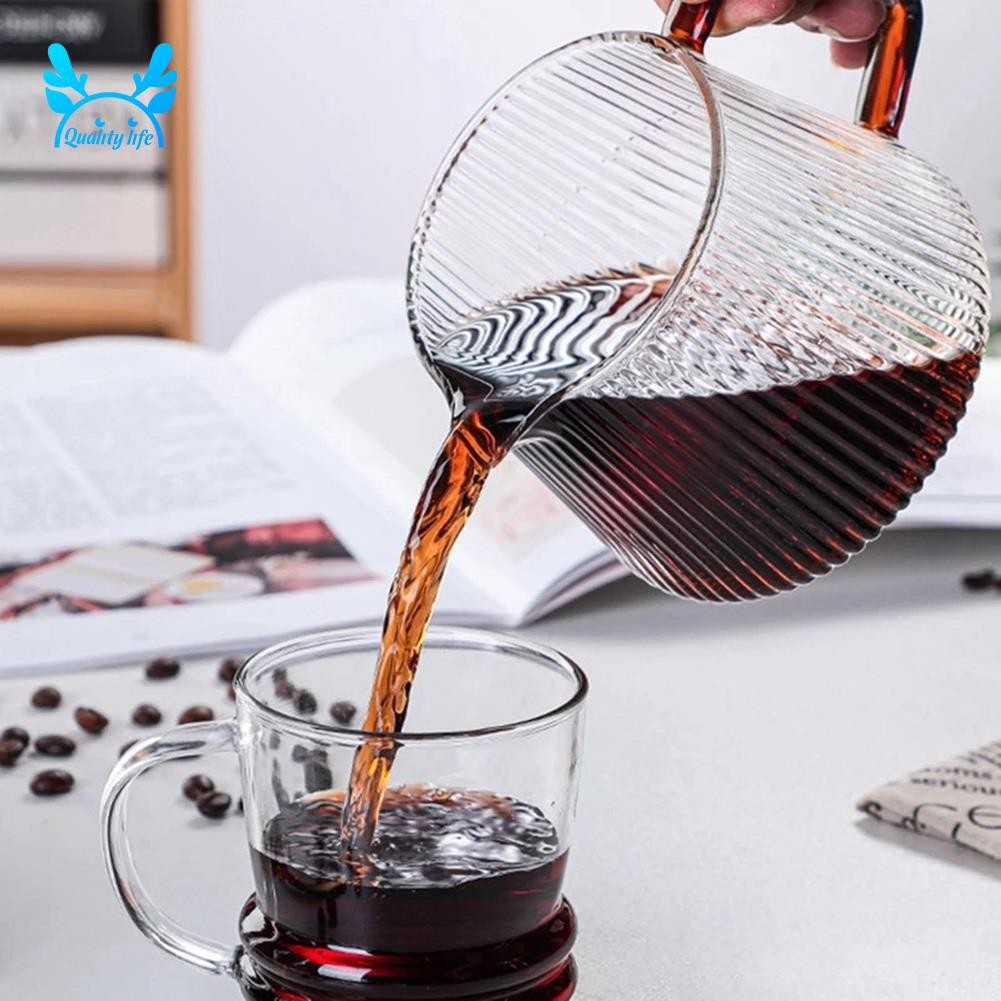 Rót Trên Máy Chủ Cà Phê Kính Dọc Nồi Cà Phê Chịu Nhiệt Cho Nhỏ Giọt Cà Phê Chia Sẻ Nồi Ấm Siêu Tốc -350Ml