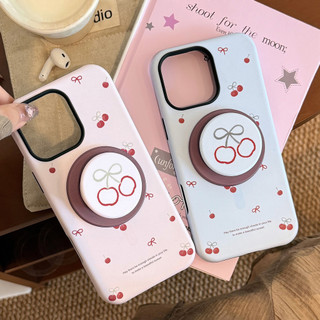 [Sheren] Ốp Điện Thoại Giá Đỡ Từ Tính Cherry Thích Hợp Cho i17 16 15 14 13 12 11 pro max Vỏ Bảo Vệ Chống Sốc