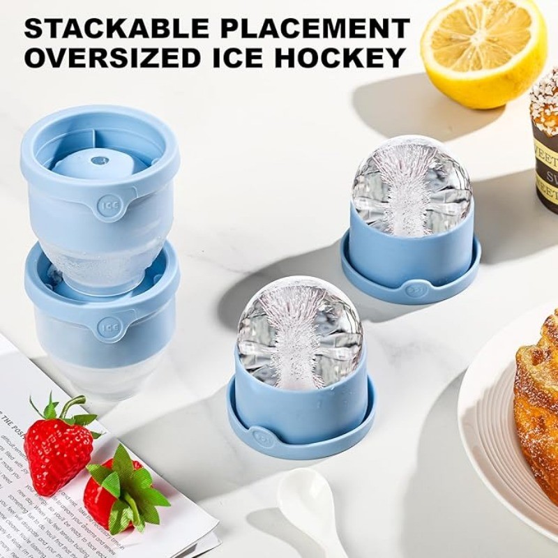 1 / 3 / 5 Khuôn Làm Đá Tự Làm Lớn / Máy Làm Đá Whisky Tròn Silicon