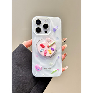 Ốp điện thoại bảng vẽ ba chiều màu xếp li sang trọng cho iPhone16 15 14 13 Promax bảo vệ camera chống sốc mờ mặt sau cứng