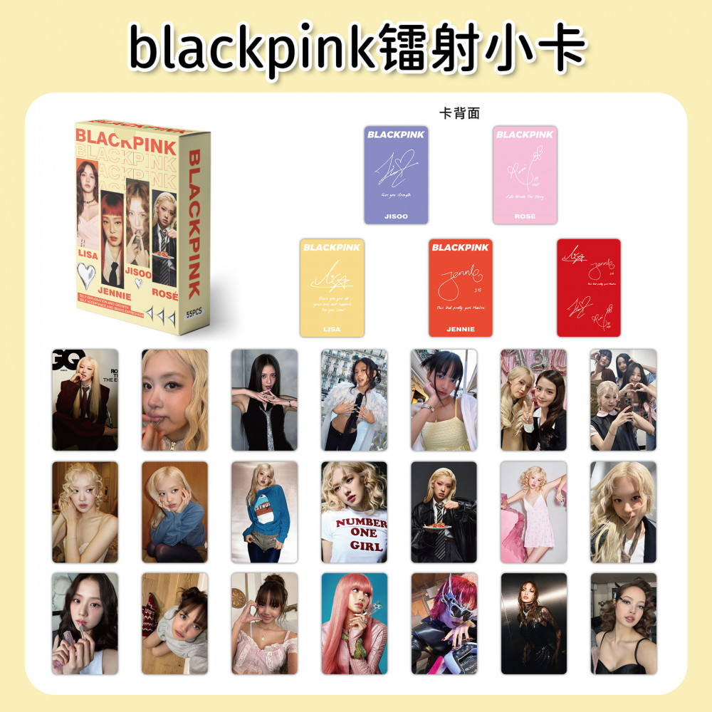LINXX 55 Chiếc Blackpink Nhóm Lomo Cards K-pop HD Selfie Sưu Tập Ảnh 3 inch Mini Holographic Thẻ Laser Quạt Hàng Hóa Bộ Quà Tặng