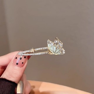 MAUROPOLI Kẹp tóc nữ bướm kim cương giả phong cách mới, tinh tế cho tóc mái và trán, sẵn sàng