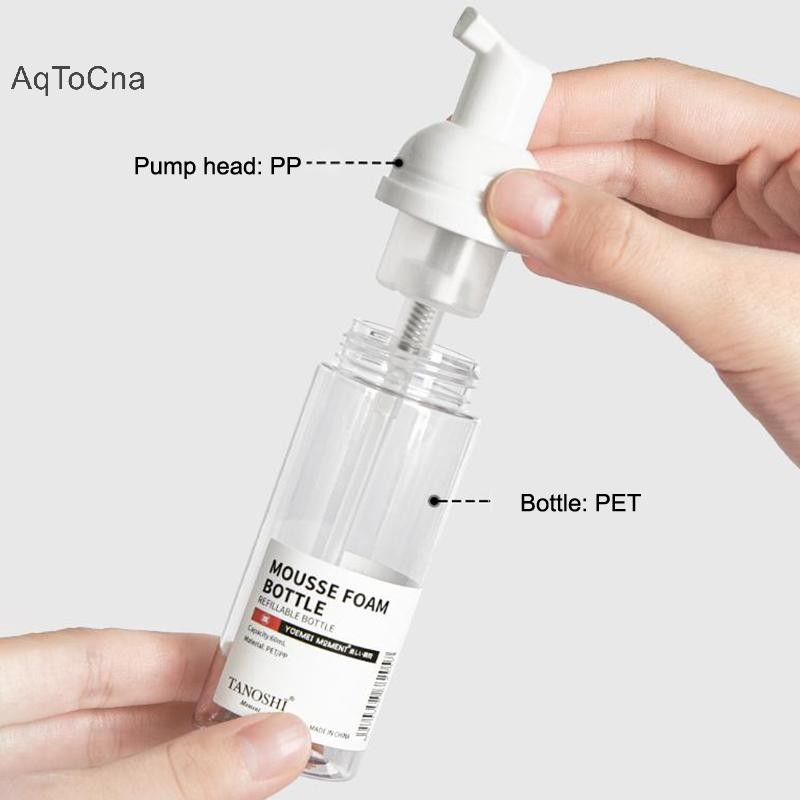 Aqtocna Bọt Bơm Chai Du Lịch Tạo Bọt Hộp Đựng Xà Phòng Tay Sữa Rửa Mặt Dầu Gội Mousse Hộp Bơm Có Thể Đổ Lại HGVN