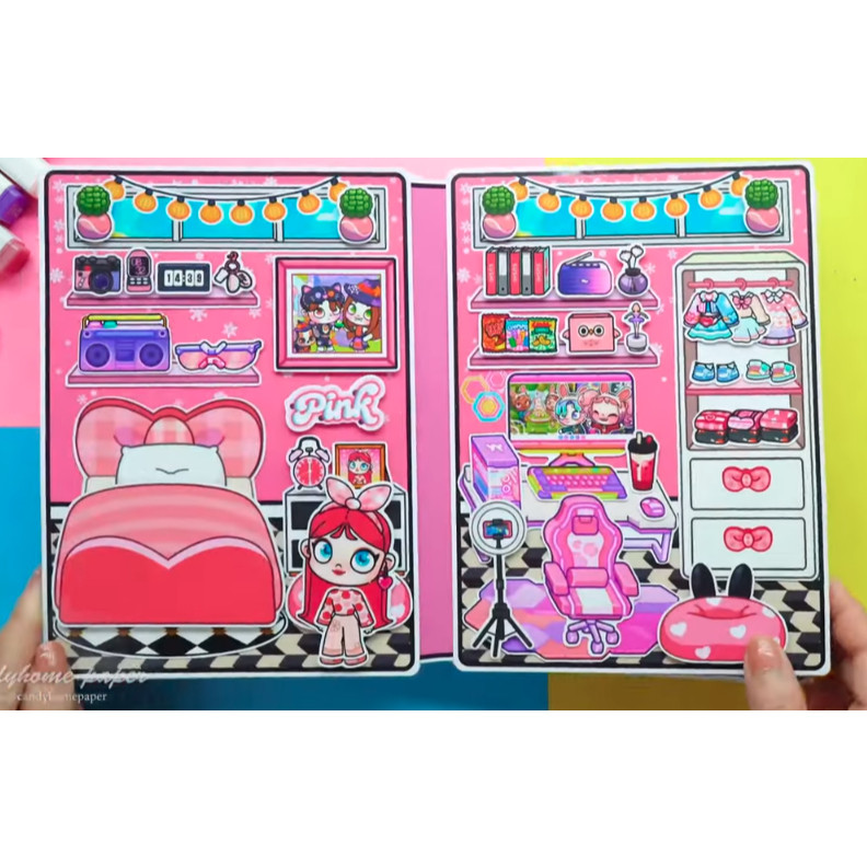 Búp bê giấy AVATAR Black Pink Mansion Quiet Book -ĐỒ CHƠI THỦ CÔNG DIY