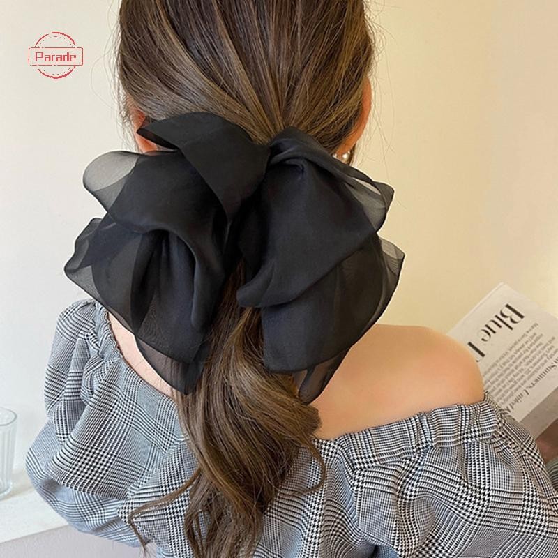 Diễu Hành Oversize Tóc Nơ Bé Gái Kẹp Tóc Cho Nữ Lưới Sợi Nơ Ruy Băng Khăn Kẹp Tóc Công Chúa Cưới Phụ Kiện Tóc Mùa Xuân Kẹp VN