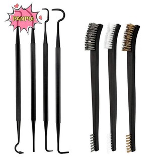 Pnpia 3 / 4 / 7 Bộ Bàn Chải Dây Đôi Bằng Thép Kim Loại Đồng Nylon Làm Sạch Xe Đánh Bóng Rỉ Bàn Chải Làm Sạch Bàn Chải Boutique Cửa Sổ Dụng Cụ Vệ Sinh
