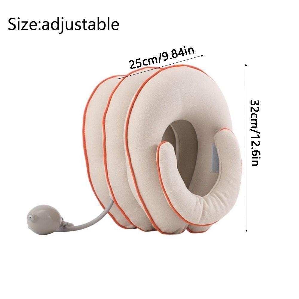 JSJJING Thiết bị kéo cổ tử cung, Gối massage cổ 4 lớp có thể điều chỉnh, Massage chỉnh hình di động Hỗ trợ cổ bơm hơi Gối cổ chữ U cho xương sống