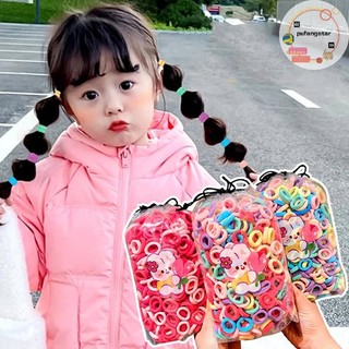 Pufangstar 100 Chiếc Cơ Bản Nhiều Màu Sắc Nylon Ealstic Tóc Trẻ Em Bé Gái Đuôi Ngựa Giá Đỡ Dây Scrunchie Cao Su Mũ Tóc VN