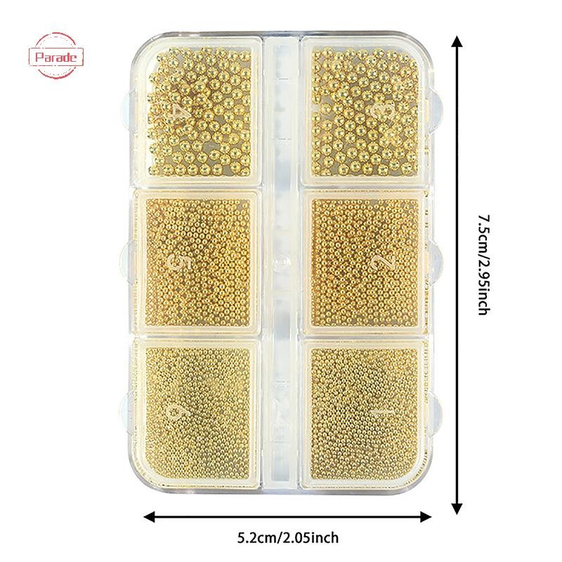 Diễu Hành 6 Lưới / Hộp Móng Tay Nghệ Thuật Kim Loại Trứng Cá Caviar Hạt Thép Thiết Kế 3D DIY VN