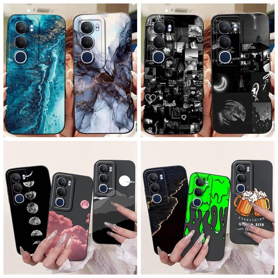 Ốp Chống Sốc Cho Vivo Y19s / Vivo V2419 Ốp điện thoại Thời Trang Mặt Trăng Đêm Goth Vỏ Thời Trang Mềm Silicon Lỏng Vỏ Mờ