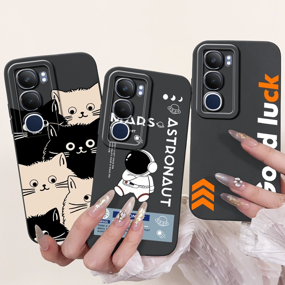 Silicon Mềm Cho Vivo Y19s V2419 Ốp lưng VivoY19s Y 19s 2024 Ốp Lưng Thời Trang Phi Hành Gia Rồng Động Vật Họa Tiết Vỏ