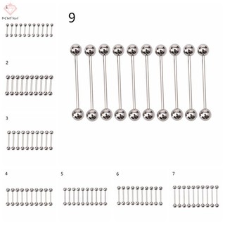 [PCWKKef] 10 Chiếc Lưỡi Inox Rốn Núm Vú Barbell Nhẫn Thanh Thân Mới