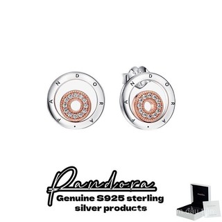 Spot goods2025 đồ trang sức đích thực chữ ký hai tông màu logo vòng tròn Stud Bông tai