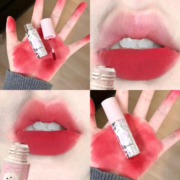 Đen Nana Mèo Hồng Dễ Thương Matte Velvet Lip Cream Son kem Chống Phai Màu Son kem Chống Dính