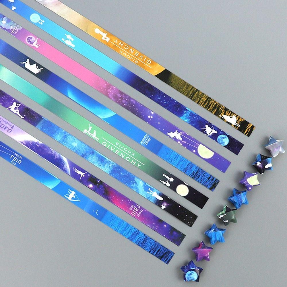 GETVOW 520 Tờ Giấy Ngôi Sao Dải, Nghệ Thuật Thủ Công Thêu Sò Ngôi Sao Origami Giấy, Hoạt Hình DIY Nhiều Màu Sắc Gấp Ngôi Sao Trang Trí Nhà Cửa