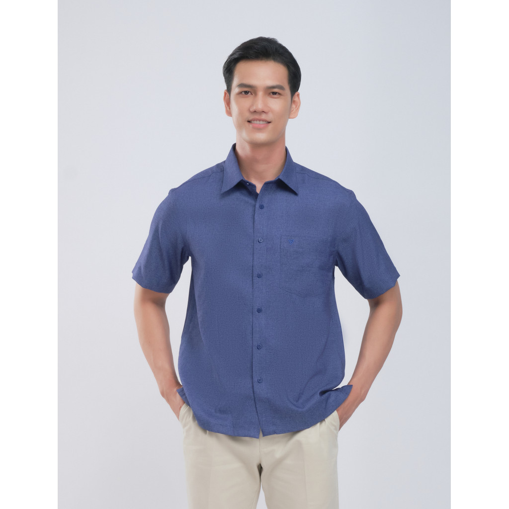 Sơmi ngắn tay lai ngang VIETTIEN vải Bamboo form REGULAR VT00000080