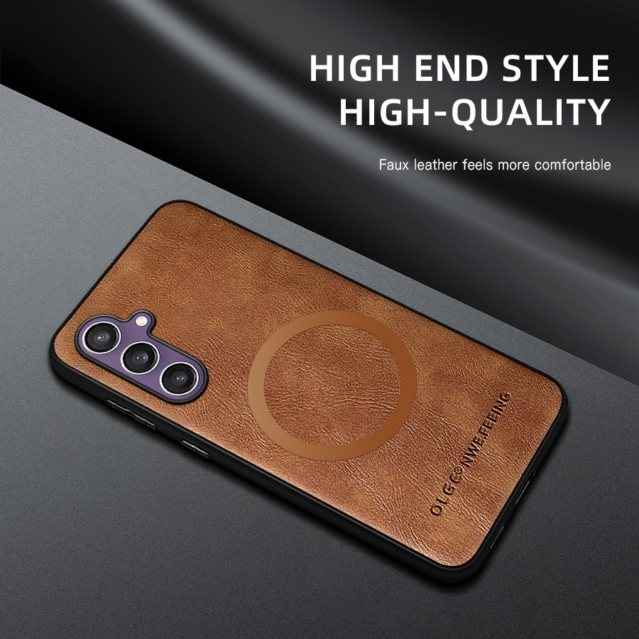 Ốp Điện Thoại Da Fuax Cho Samsung Galaxy S25 Plus S23 S24 FE S22 S21 S20 Note 10 20 Ultra Cover