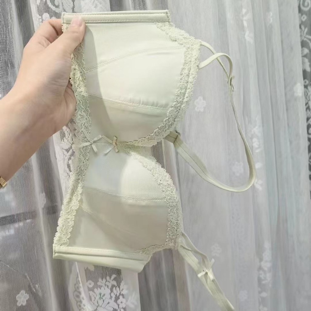 Liền Mạch Satin Vừa Mỏng Cốc Quần Lót Ngọt Ngào Tập Hợp Thoải Mái Thoáng Khí Liền Mạch Không Vòng Thép