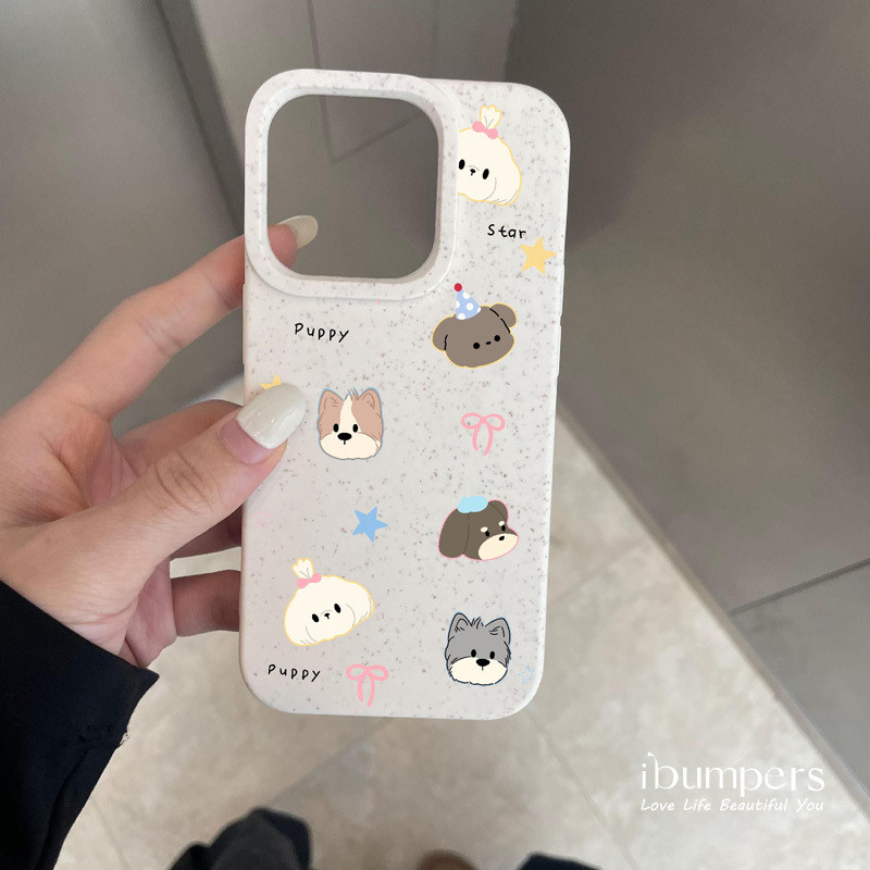 ibumpers Ốp Điện Thoại iPhone Họa Tiết Động Vật Nơ Vui Nhộn Đơn Giản Cho IPhone 16 15 14 12 13 11 Pro Max IP 7 8 Plus X XS XR Ốp Lưng Ống Hút Lúa Mì Phân Hủy Thân Thiện Với Môi Trường