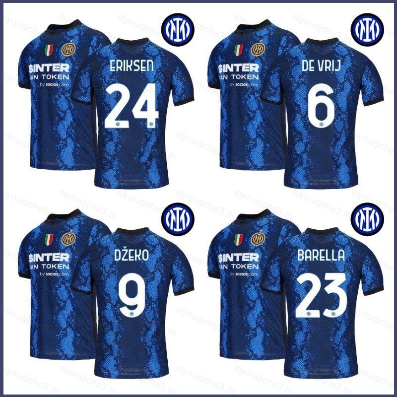 SY3 21-22 Inter Milan F.C. Áo thun bóng đá Áo De Vrij Dzeko Barella Eriksen Áo bóng đá sân nhà Plus Size Unis
