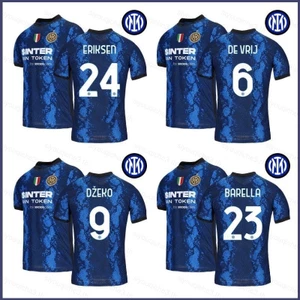 SY3 21-22 Inter Milan F.C. Áo thun bóng đá Áo De Vrij Dzeko Barella Eriksen Áo bóng đá sân nhà Plus Size Unis