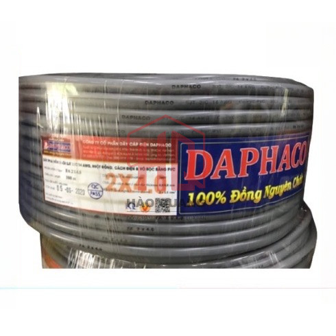 (Mét) Dây Điện Đôi Tròn Daphaco 2x4.0mm Vỏ Xám | Lõi Đồng Nguyên Chất