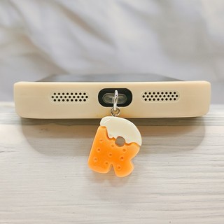 Điện Thoại Di Động Cắm Bụi Với 26 Chữ Cái Tiếng Anh Kem Nhựa Bánh Quy Mặt Dây Chuyền Nhỏ Trang Trí Điện Thoại Di Động Cắm Bụi