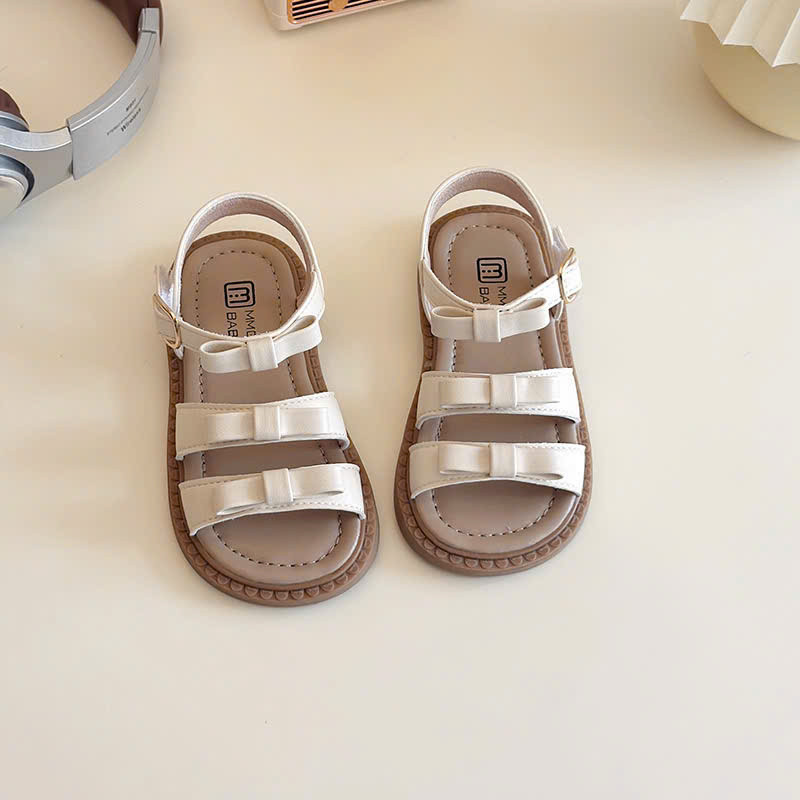 (hàng sẵn) sandal bé gái dép quai hậu xinh xắn 3 quai nơ xinh xắn mẫu mới MGBABY đen trắng cho bé từ 1 tuối  V7921