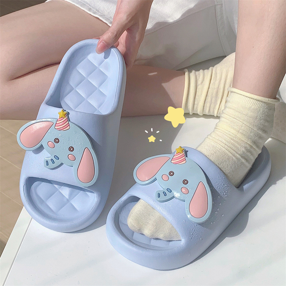 XIXITIAO Dép Dép Sinh Nhật Mũ Voi Thời Trang Nhà Mùa Hè Nam Nữ Mặc Ngoài Dễ Thương