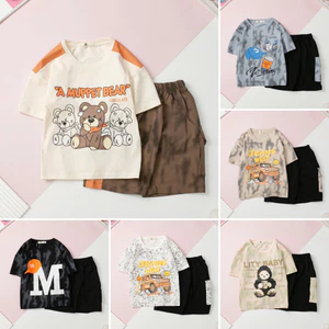 Bộ cotton trẻ em Bộ thun mùa hè mã B001,B002 size 4/14 tuổi