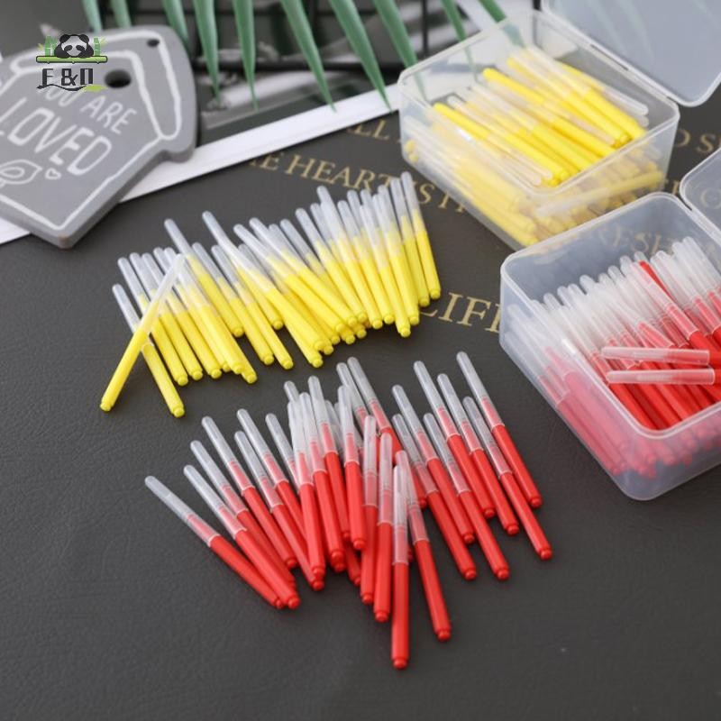 [Shnzdd] 10 chiếc Bàn chải kẽ răng Denta Flos Làm sạch Bàn chải nha khoa Chỉnh nha Bàn chải răng EMKK