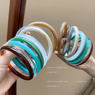 Vòng tay acrylic lưỡi rộng thông thường dành cho nữ mùa hè phong cách retro hình dạng hình học người bạn thân nhất trang trí tay