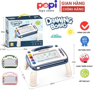Bảng Vẽ Tự Xóa Cho Bé Thông Minh Có Chân Bàn, Bảng Từ Tính Tập Viết, Bàn Viết Gạt Xóa Đa Sắc Dành Cho Bé Tập Vẽ- POPIKID