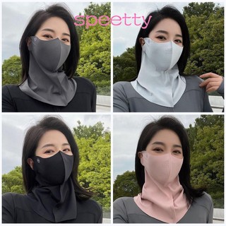 Chống Nắng SPEETTY, Ice Silk UPF50 + Khăn Cổ Chống Tia UV, Tấm Che Nắng Thoáng Khí Mặt Mùa Hè