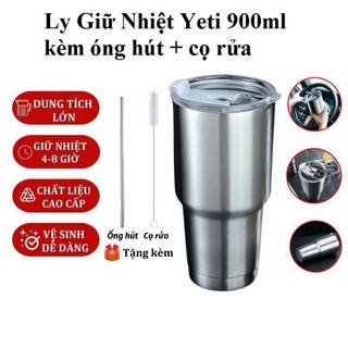 Ly Giữ Nhiệt Thái Lan 900ml Kèm Túi Xách, 2 Ống Hút Và Cọ Rửa.