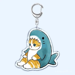 Phim Hoạt Hình Ngủ Cá Mập Mèo Người Bạn Tôm Meo Keychain Cho Nam Giới Phụ Nữ Phụ Kiện Túi Móc Chìa