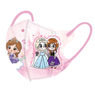 Mặt nạ hoạt hình Aisha mới 2025 50 chiếc Kidmask3d Đóng gói riêng Mặt nạ âm thanh nổi 3-12 tuổi Mặt nạ cô gái in hình lâu đài xanh và các họa tiết hoạt hình lâu đài đầy màu sắc.